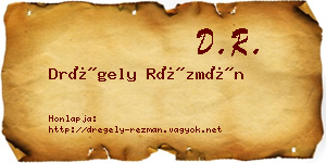 Drégely Rézmán névjegykártya